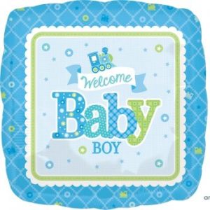 Welcome Baby Boy Train 18" Balloon
