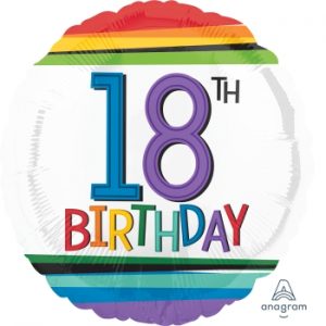 Rainbow 18th Birthday 18" Balloon