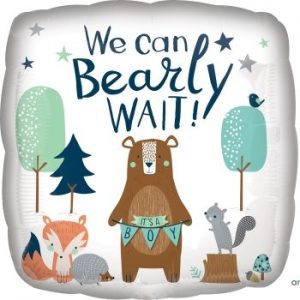 We Can Bearly Wait Baby Boy 18" Balloon