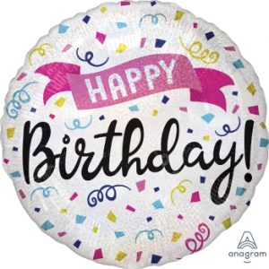 Happy Birthday Sparkle Banner 18" Balloon