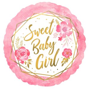 Sweet Baby Girl Floral18" Balloon