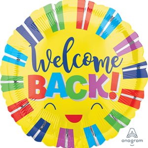Welcome Back Colourful Stripes 18" Balloon