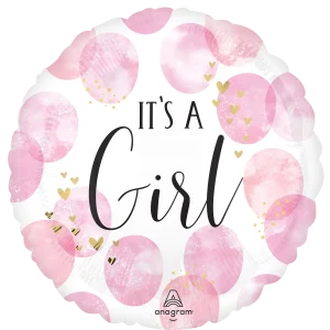 Baby Girl Pink Watercolor 9" Air-filled Balloon