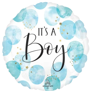 Baby Boy Blue Watercolor 9" Air-filled Balloon