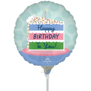 Happy Birthday Cake 9" Air-filled Balloon