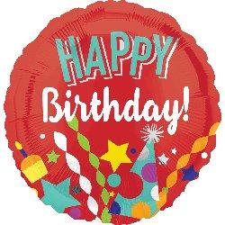 Happy Birthday (Red) 18" Balloon