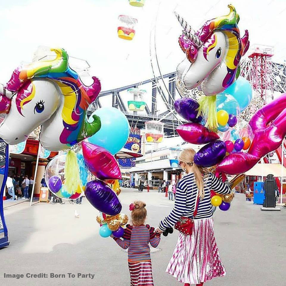 Palloncino Foil SuperShape Rainbow Unicorn - 83 Cm Per Feste Colorate