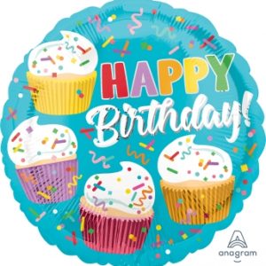 Cupcake Fun Birthday 18" Balloon
