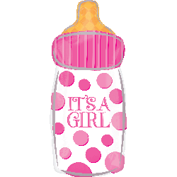It's A Girl Baby Bottle 18" Balloon