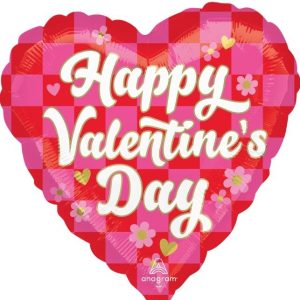 Checkerboard Valentine's Day 18" Balloon