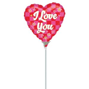 I Love You Checkerboard 9" Air-Filled Balloon