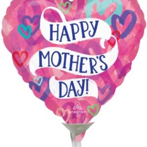 Mother's Day Layered Hearts 9″ Air-Filled Foil Balloon