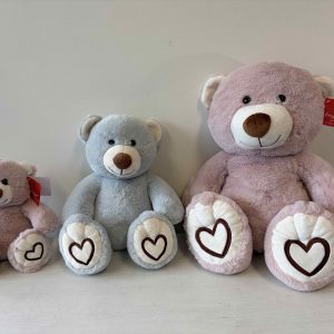 28 CM "AUDREY BEAR"  (WHITE/ DUSTY PINK/ DUSTY BLUE)