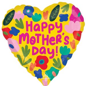 Happy Mother’s Day Hothouse patals 4″ Air-Filled Foil Balloon